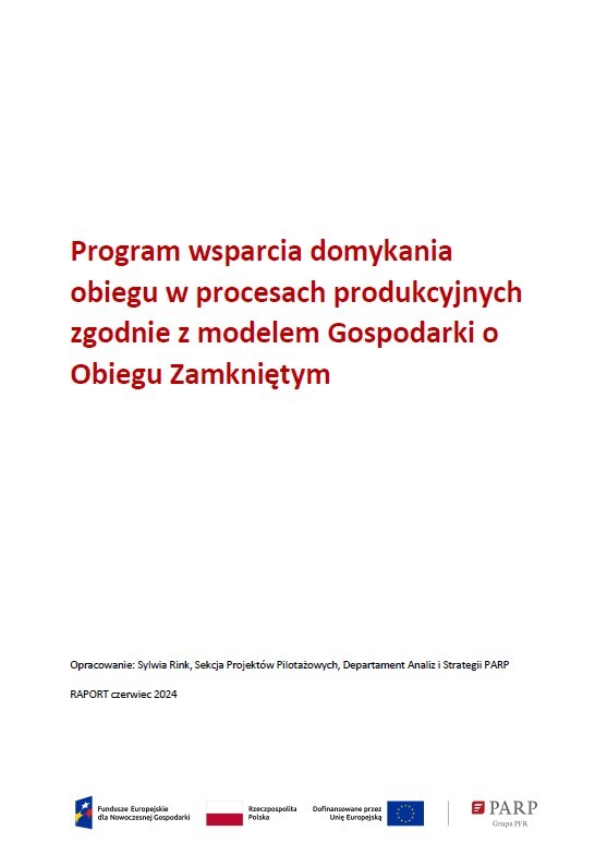 Program wsparcia domykania obiegu w procesach produkcyjnych zgodnie z modelem Gospodarki o Obiegu Zamkniętym